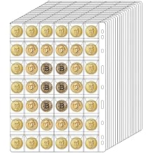 840 Pockets Coin Pages, 20 Sheets Pocket Inserts Collecting Sleeves for Coin, Coin Collection Storage Supplies, Coin Collection Pocket Pages for Penny, Nickel, Dime, Cent, Quarter 42 Pockets