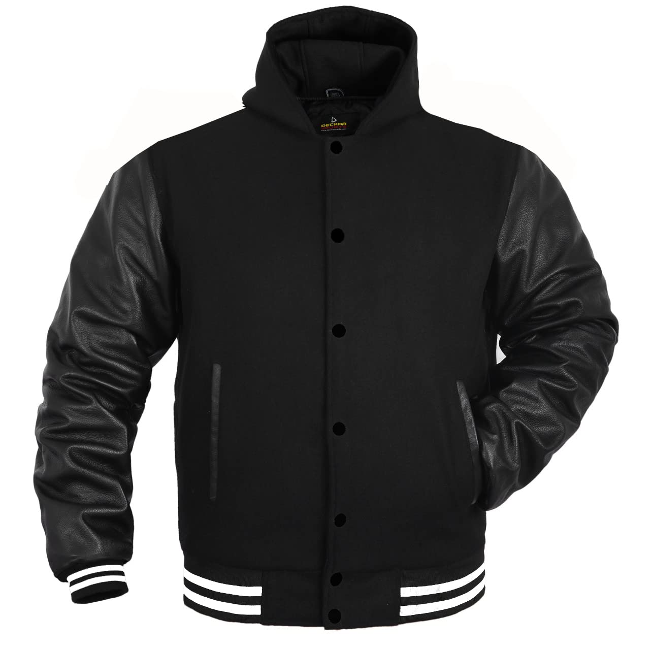 Men's Varsity Jacket Genuine Leather Sleeve and Wool Blend Letterman Boys College Varsity Jackets XXS-5XL