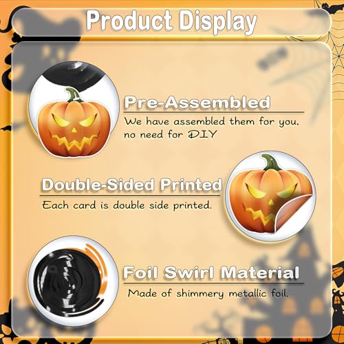 Image of PartyGarden Halloween Hanging Swirl Decorations - 36 Pcs Hanging Spooky Ceiling Decor with Ghost, Pumpkin, Skull for Home, Office, Party