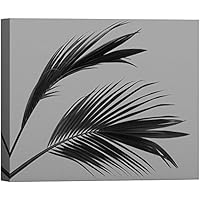 SIGNWIN Canvas Wall Art Large Tropical Monstera Leaves Botanical Plants Photography Realism Modern Closeup Dramatic Black and White for Living Room, Bedroom, Office - 12x18 inches