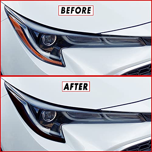 SlickMod PreCut Vinyl Smoke Tint for 2020-2021 Toyota Corolla Headlight (2. Amber Sidemarker Delete, 20percent Dark Smoke)