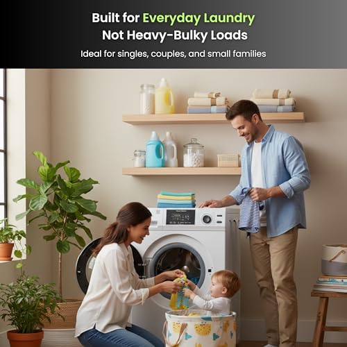 Equator Front Load Washer 1.9 Cu.Ft, Sanitize Wash, Allergen Cycle, 1400 RPM, 110V, Quiet, Energy Efficient Apartment Washer with PET Cycle