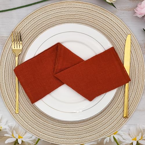 6 Servilletas de Tela 16x16 Pulgadas Algodón Naranja miniatura 4
