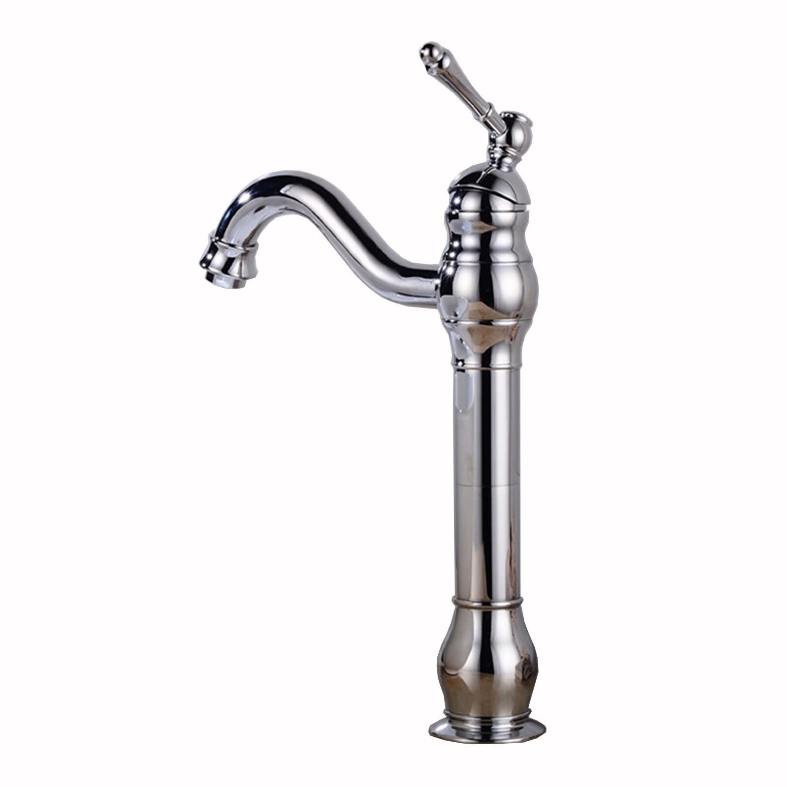 Robinet d'évier de salle de bain mitigeur monotrou en laiton chrome brillant