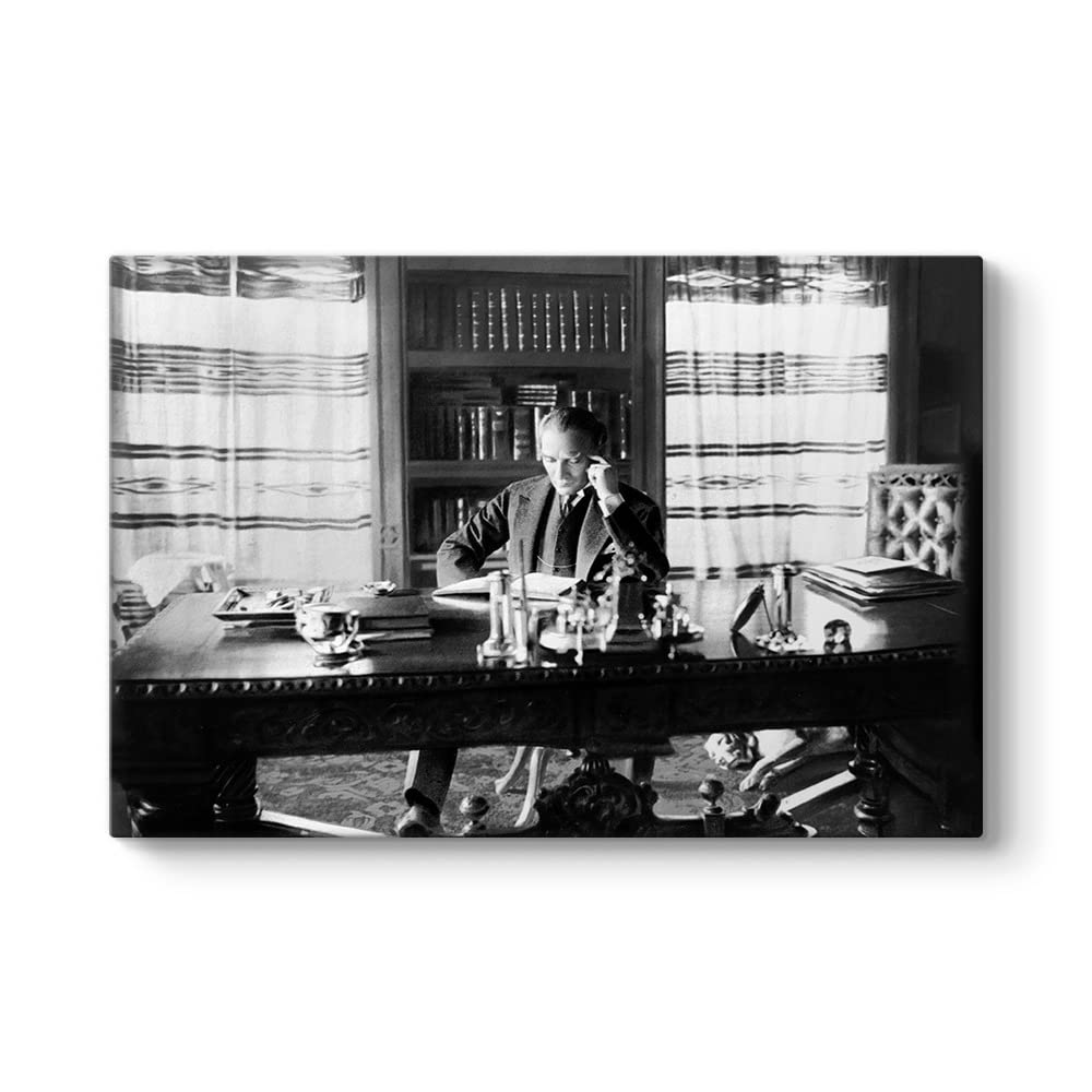 Atatürk Kitap Okurken Tablosu 90 x 60