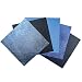 Dark Blue Leather Hide Sheets: 4 Blue Scrap Leather Pieces Leather Sheets for Craft 5x5 Inches / 12x12 Centimeters