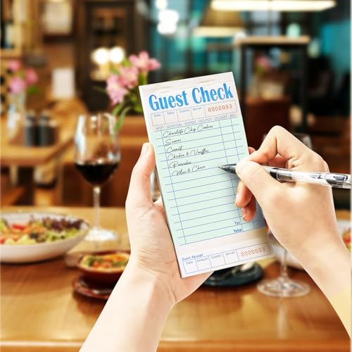 ZPARIK 40 Pack/2000 Tickets Guest Checks Books for Servers, Green Server Books for Waitress, Server Note Pads for Restaurants