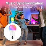 Quwem Smart Bulb Bayonet B22,10W 806LM Colour Changing WiFi Light Bulb RGB Dimmable Warm White LED Lightbulb App or Voice Control Works with Alexa and Google Home Assistant 2700K-6500K 1 Pack - Image 5