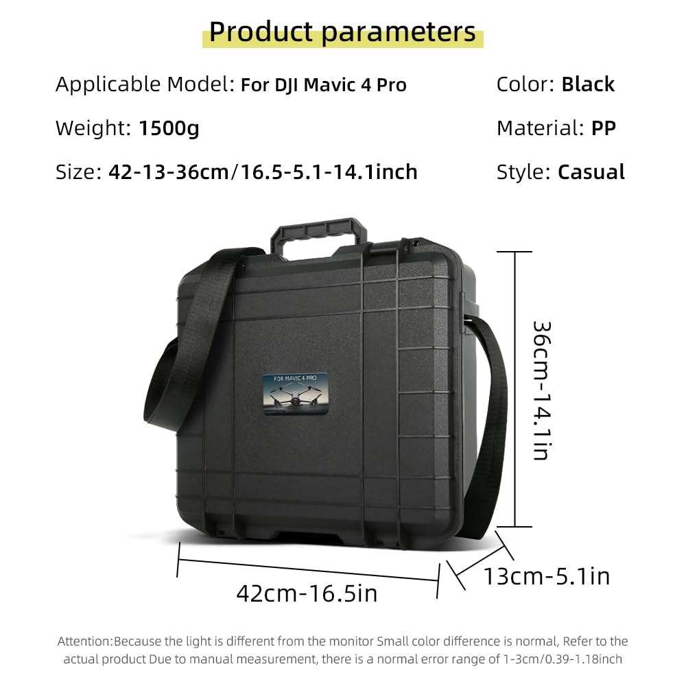 Custodia protettiva impermeabile per DJI Mavic 4Pro, custodia rigida per drone Mavic 4Pro con tracolla, custodia antiurto da viaggio per accessori DJI (nero), Nero , Unisex