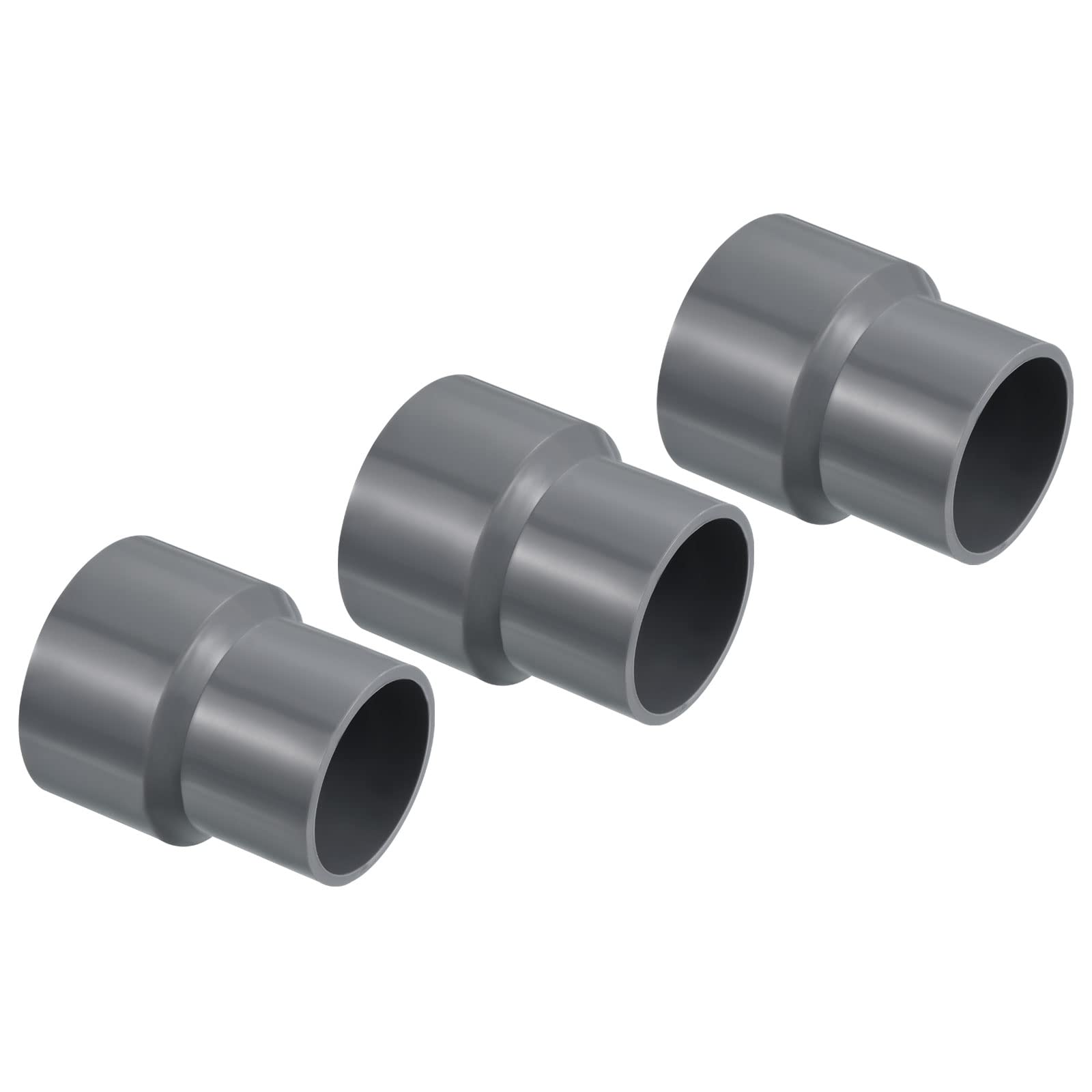 PATIKIL PVC Reductor Tubo Montaje 50x32mm, 3 Paquete Recto Acoplamiento Adaptador Conector, Gris — view 13