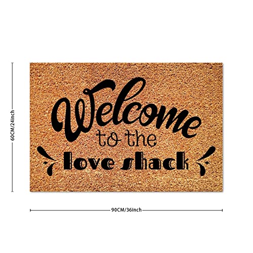 Welcome To The Love Shack Coir Door Mat Heart Warming Doormat Rustic Durable Coir Non Slip Doormat Decorative For Front Outdoor Indoor Home Entrance Housewarming Gift 24X36In #TOP1
