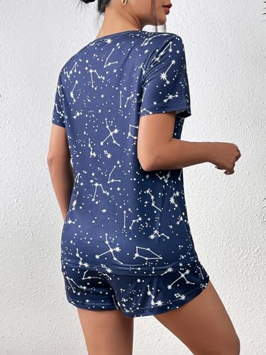 Image of Ekouaer Women's Pajama Sets Short Sleeve Pjs 2 Piece Top and Shorts Sleepwear Comfy Soft Lounge Sets with Pockets