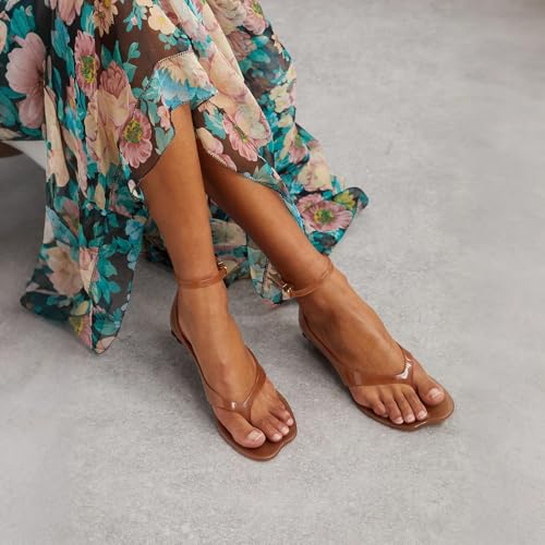 Caradise Jelly Shoes for Women Fip Flop Kitten Heel Sandals Clear Ankle Strap Thong Heels Summer Dress Shoes4