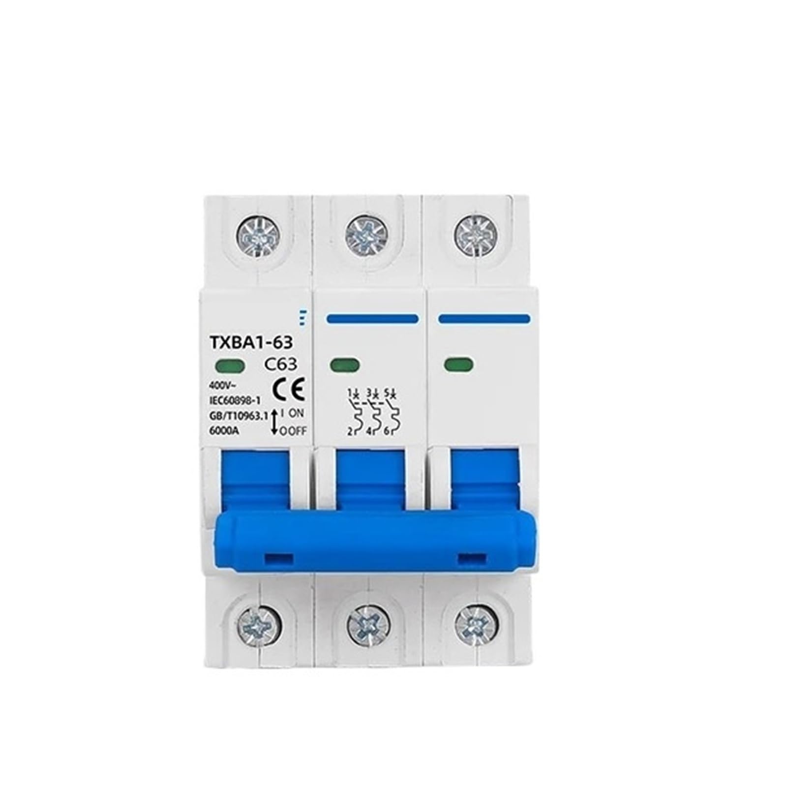 Interruptor de aire 6KA contra sobrecarga magnetotérmico automatico tetrapolar de carril din para hogar 4