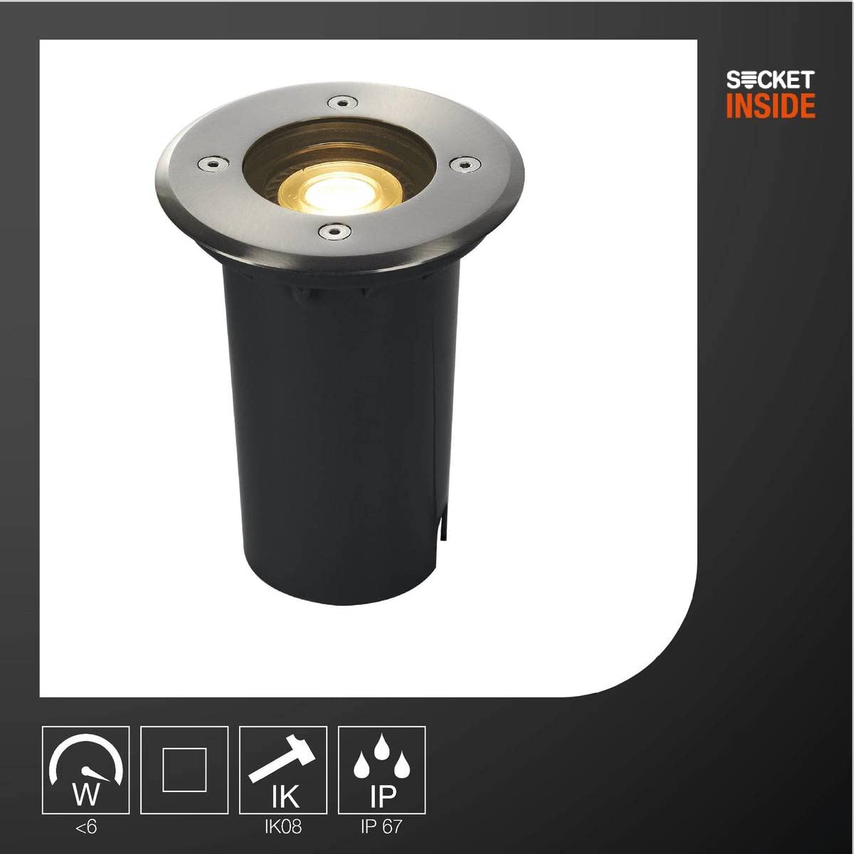 SLV SOLASTO 120 rond; encastré de sol ext.; Inox 304; GU10 6W 227680