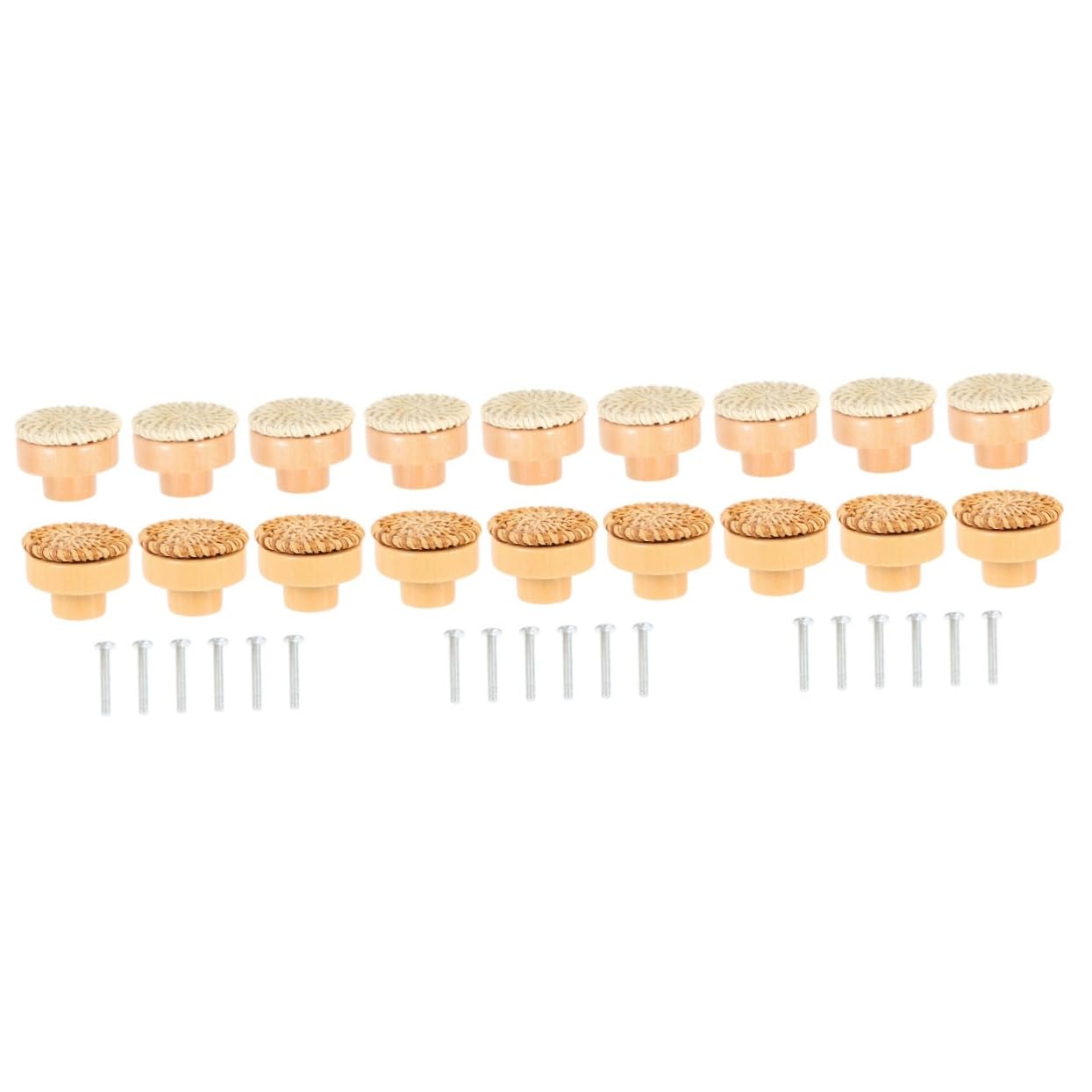 Boutons de meuble en rotin et bois pour remplacer vos poignées et rénover une commode