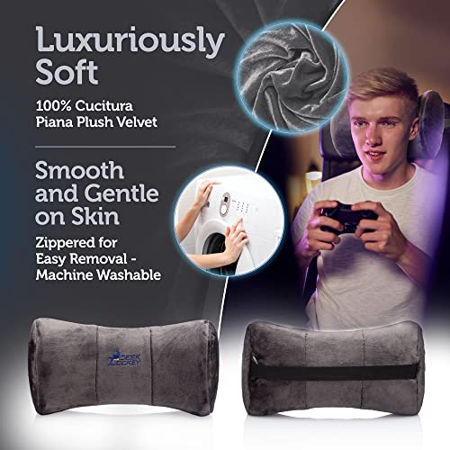 Desk Jockey Gaming Chair Head Pillow - Clinical Grade Memory Foam Gaming Chair Neck Pillow - Fully Adjustable Neck Support For Comfortable And Smooth Gaming Expereince #TOP4