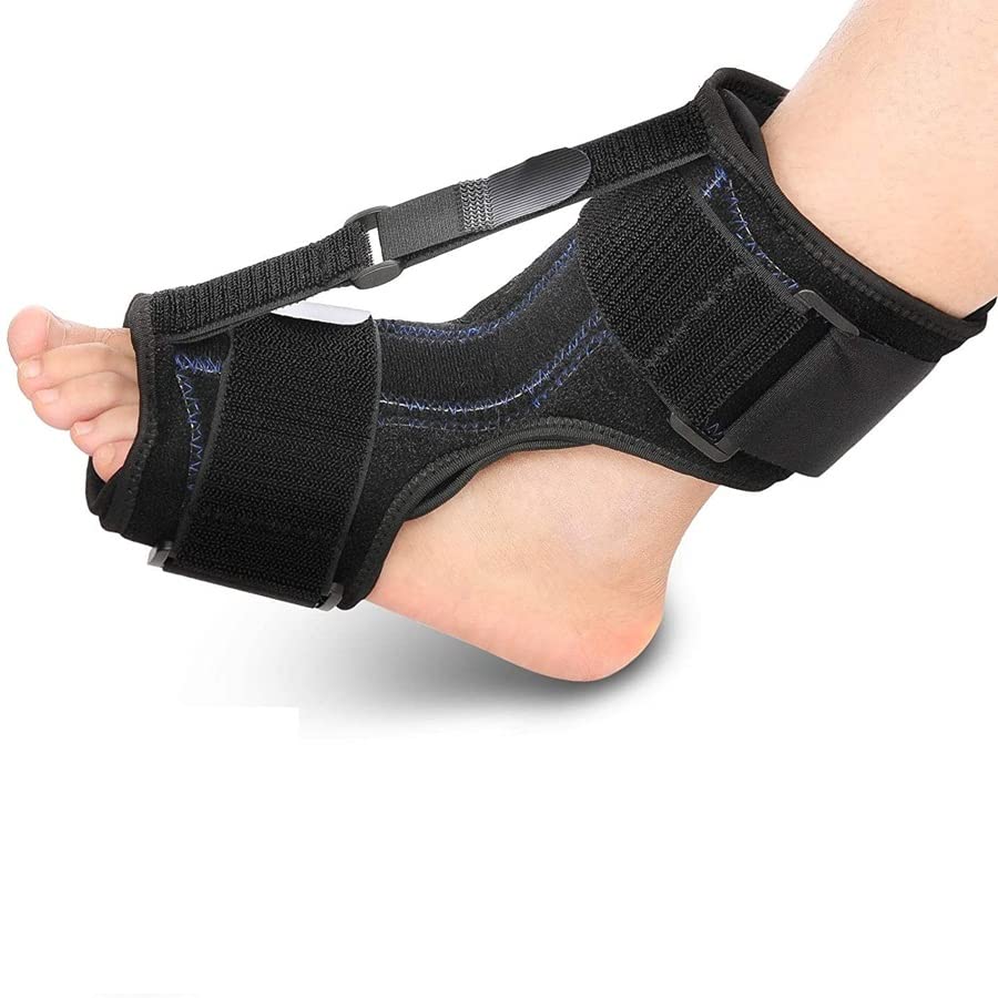 Upgrade Plantar Fasciitis Night Splint, Plantar Fasciitis Relief Brace, 3 Adjustable Straps Plantar Fasciitis Night Splint Relief Plantar Fasciitis, Foot Drop, Achilles Tendonitis, Day&Night (Black)