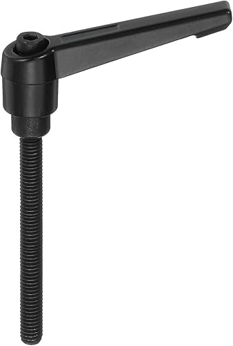 Miniatura 59 de uxcell Perillas ajustables M8 x 3.150 in, rosca macho, botón de trinquete, bloqueo rápido, perno giratorio para maquinaria de torno, color negro