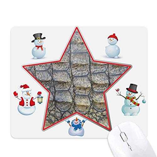 Tapis de souris bonhomme de neige et étoile anti-dérapant croco abstrait rigide