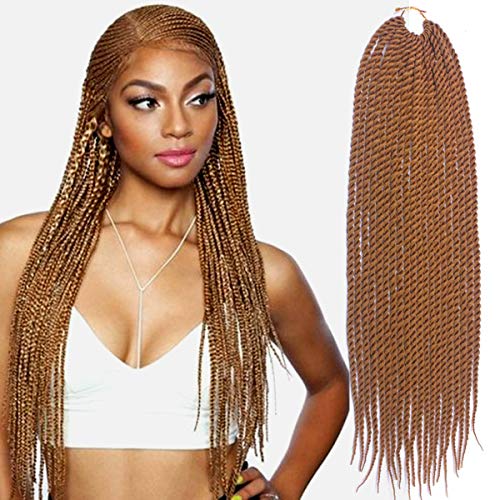 Senegalese Twist Crochet Hair 8 Packs 18 Inches Crochet Braids Small Havana Mambo Twist Crochet Braiding Hair Extensions Synthetic Senegalese Twists Hairstyles (8 Bundles, 27#)