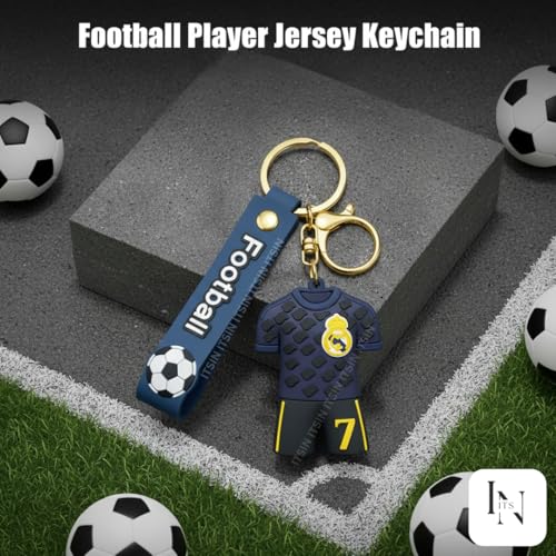 Image of Football jersey Keychain | Ronaldo key chains | messi Keychain | Cute silicone key chain for bike men | soccer Keyring gifts for boys | anime key holder for bag