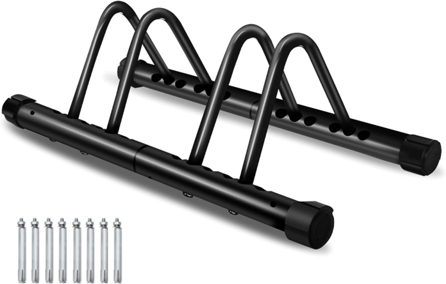 Two Bike Floor Stand Carbon Steel Parking Rack Bicycles Storage Organizers Freestanding Bike Stand Adjustable Width Parking Rack