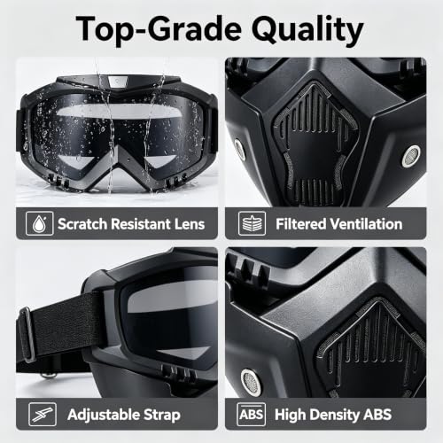 Image of Motorcycle Face Mask Full Face,Dirt Bike Goggles Motocross, ATV, Offroad, Riding Racing Goggles for Men Women