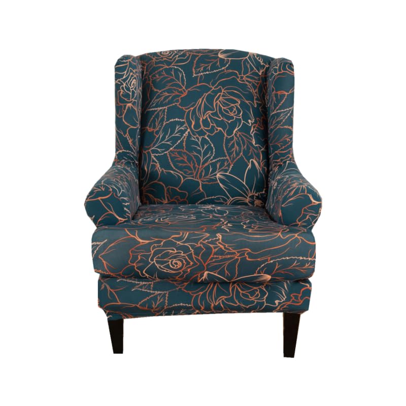 INFLAG Wing Chair Slipcovers 2 Pieces Soft Spandex Wingback Chair Covers Sofa Slipcover Washable Armchair Protector Cover for Furniture Protector in Living Room (06)