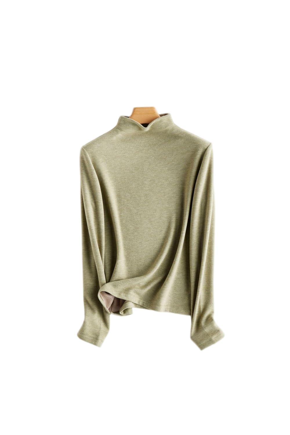 Premium Mock Neck Sweater Silk and Wool Blend Long Sleeve Turtleneck Top for Women Multiple Colors US Alpha