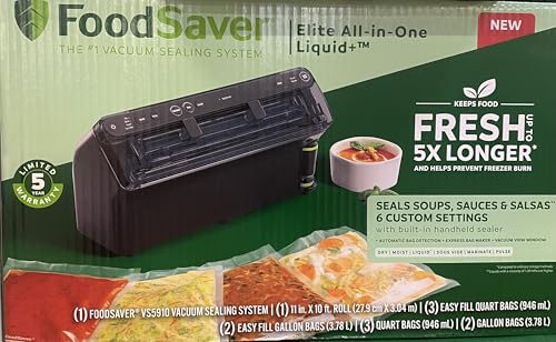 FoodSaver Elite All-in-One Liquid+ VS5910 Vacuum Sealing System with 6