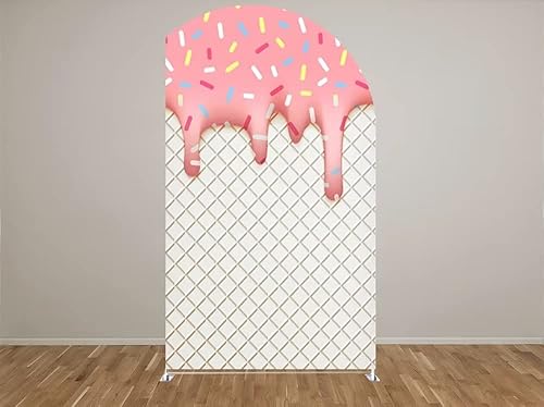 Miniatura 5 de Cubierta de fondo de arco de caramelo dulce para niña, decoración de fiesta de cumpleaños temática de dona, fondos de chiara, cubiertas de pared