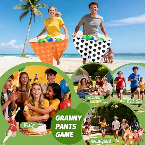Image of Granny Pants Outdoor Game Set with 2PCS Oversized Granny Pants and 8 Bouncy Balls & 1 Air Pump(Random Color), Granny Pants Yard Game for Adults and Family Entertainment Group Activities