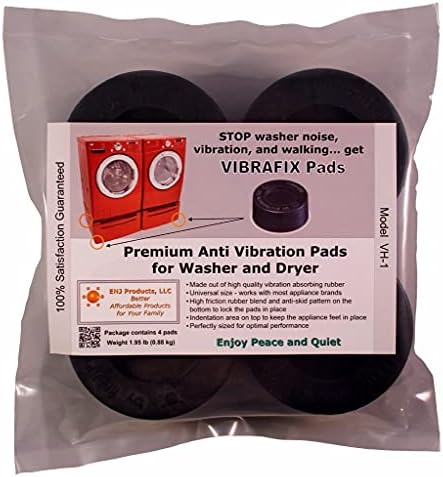LLC Washer Anti-Vibration and Anti-Walk Pads VIBRAFIX - 4 Pack - Rubber - Rear - Appliance Part