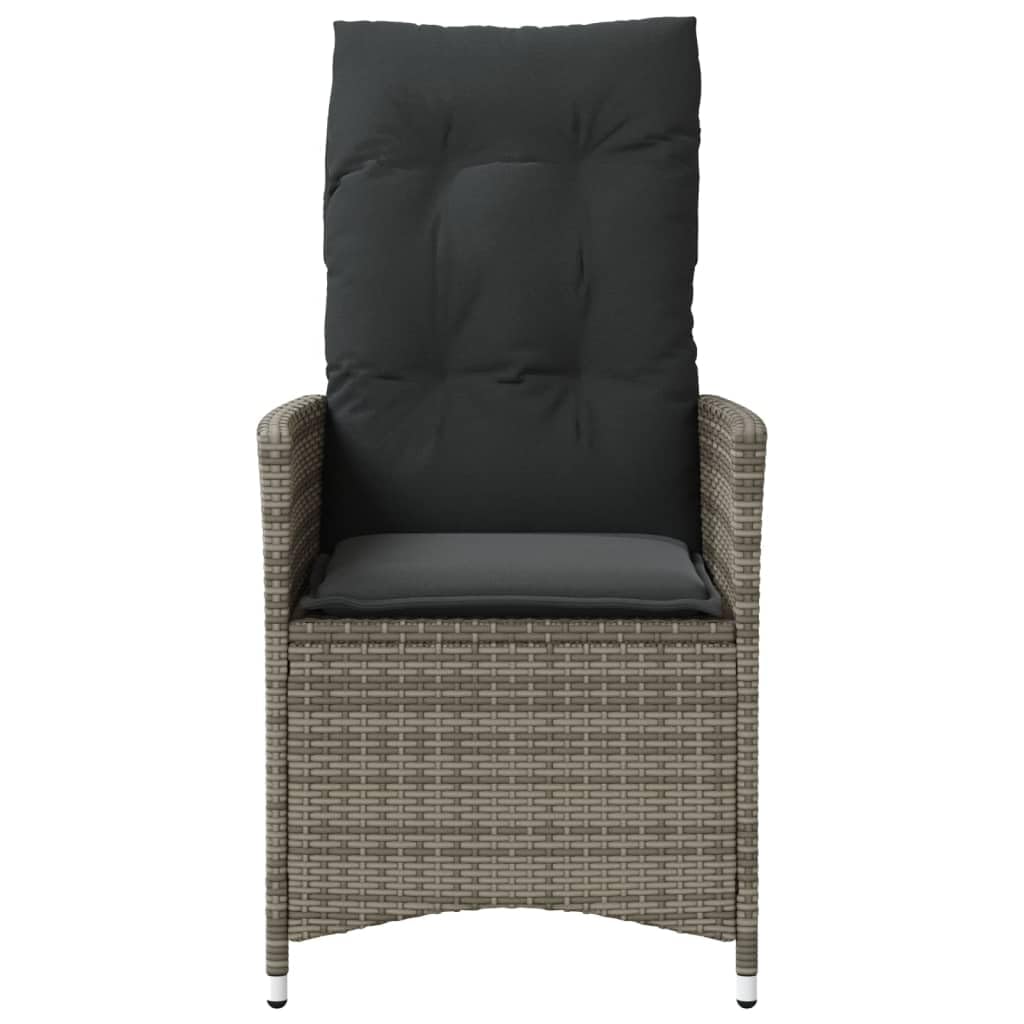 vidaXL Chaises inclinables de Jardin Lot de 2 et Coussins Gris rotin, Fauteuil de Jardin inclinable, Fauteuil inclinable de Jardin, Chaise inclinable d'extérieur