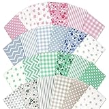 VARIOS PATRONES. Cada pack contiene: 6 retales de tela de 35x35 cm con diferentes diseños: estrellas, flores, lunares, rayas, cuadro vichy y corazones/zig zag. También puedes hacerte con los 4 colores a un precio exclusivo comprando el Pack de los 24 retales.