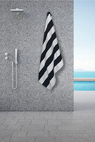 TOALLA Lot de 4 serviettes de plage surdimensionnées à rayures cabana 100 % coton - Serviettes à