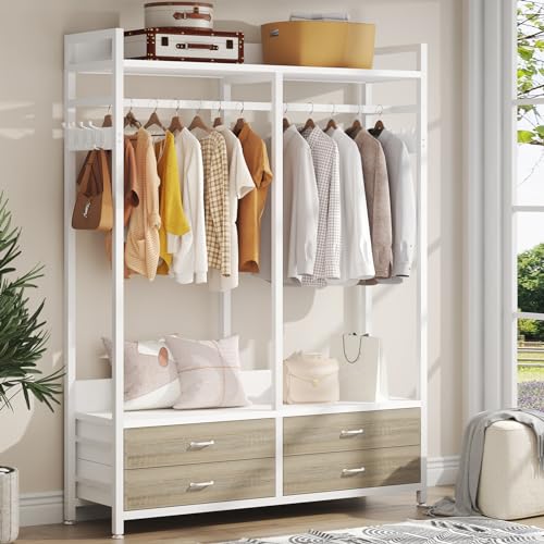 Image of Tribesigns Freestanding Closet Organizer, Garment Rack with 4 Drawers