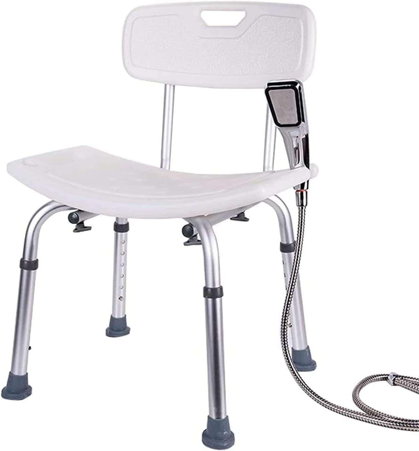 EROOLU Adjustable Height Shower Chairs, with Backrest Shower Seat Elderly Disabled