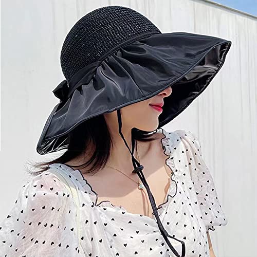 Sombrero tipo bucket para mujer con lazo y protección UV miniatura 2