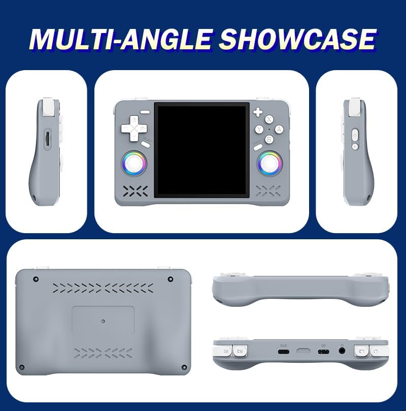 Miniatura 8 de Nueva consola de juegos portátil retro, pantalla IPS de 4 pulgadas con bolsa de almacenamiento, 64G integrada con 18000 juegos, sistema Linux, mini