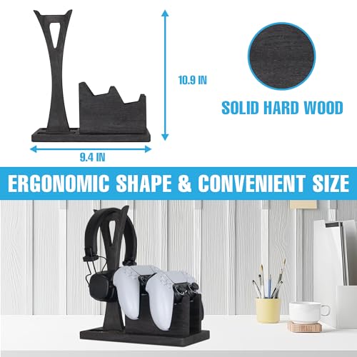 Image of Gamer Gifts for Men Teenage Boy Controller Holder & Headphone Stand, Stylish Gaming Accessories Setup Controller Stand Headset Stands, Unique Gifts for Gamers to Organize Gaming Equipment