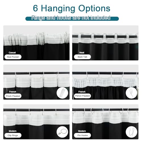 H.Versailtex 100% Blackout Thermal Curtains, Short Pencil Pleat Curtain for Bedroom Decor Thermal Insulated Window Treatments Light Blocking, Room Darkening, W66 X L54Inch, 2 Panels, Navy - Image 3