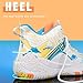 kniaiwx Men's Basketball Shoes Breathable Anti Slip Fashionable Graffiti Training Shoes Outdoor Shoes White-Yellow Size 9.5