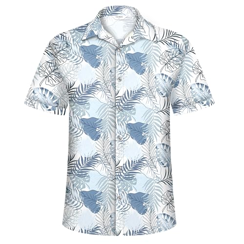 Image of Hawaiian Shirt for Men Tropical Shirts Summer Beach Button Down Short Sleeve Luau Aloha Floral Cruise Vacation Outfit 2026