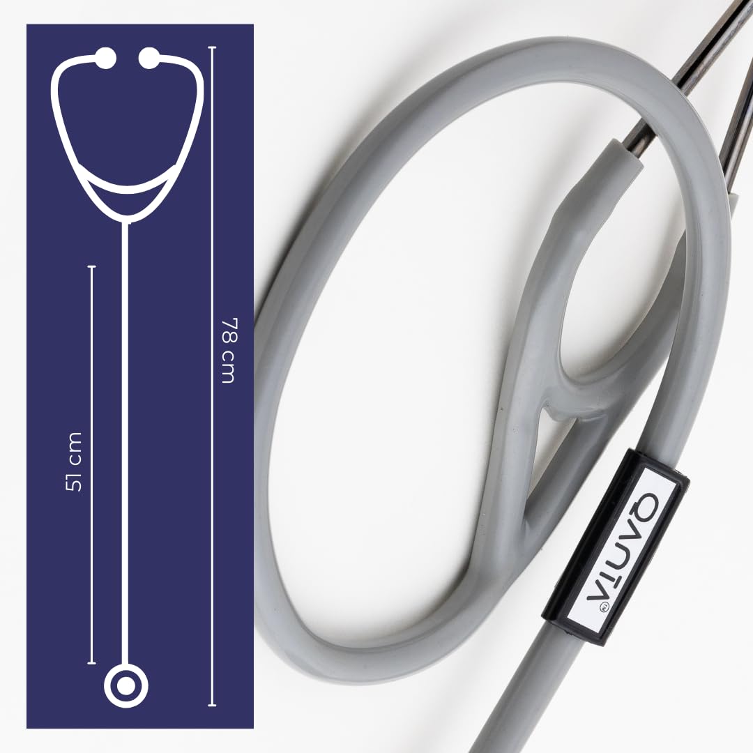 QANTA® Stethoscope Zen Cardio III SS | Dual Diaphragm for Pulmonary and Cardiac Examination | Stainless Steel Chest Piece | Dual Head | For Doctors and Medical Professionals | For Adult and Pediatric Use (Grey) 1