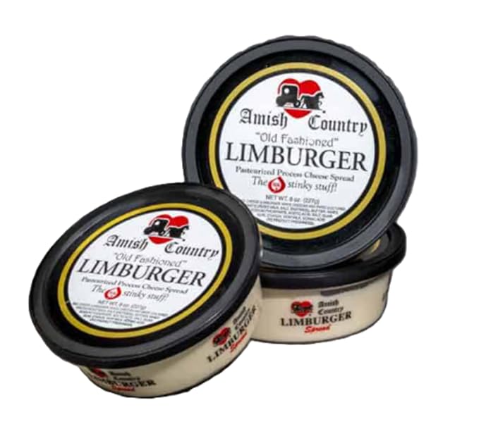 Amish Limburger Cheese Spread 3-Pack – Authentic German-Style Soft Cheese, Bold & Creamy Old-World Flavor, Traditional Specialty Cheese
