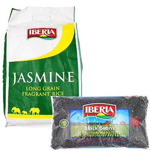Iberia Jasmine Long Grain Fragrant Rice, 18 Lb. + Ibeia Dry Black Beans, 4 Lb. #TOP14