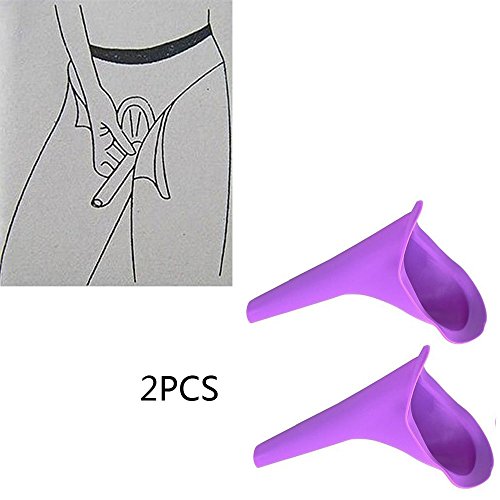 LUOOV Mujeres orina Dispositivo (Orinal Orinal portátil)-Mujeres Ligero Universal de Silicona Ideal para al Aire Libre Camping Viaje, Morado