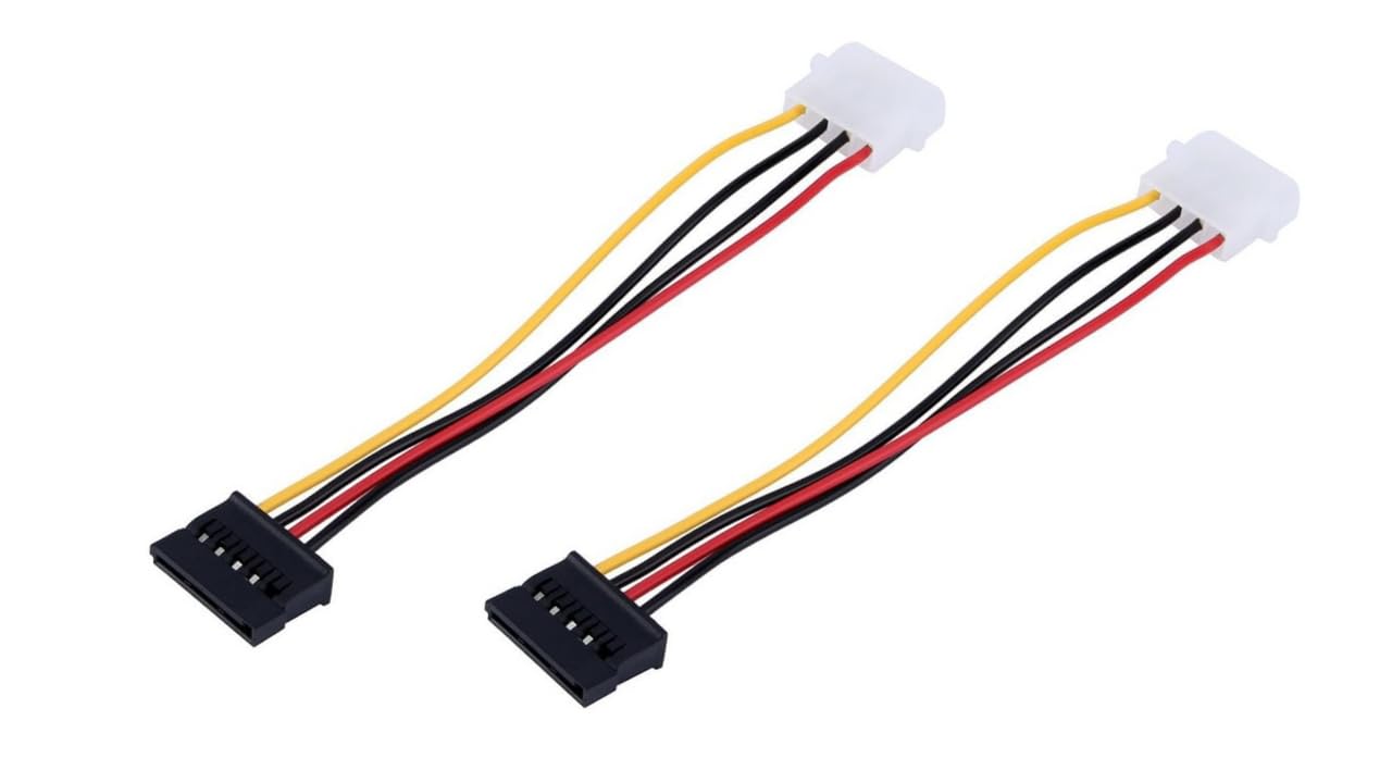 Molex to SATA Cable, 15 Pin SATA to 4 Pin Molex Power Adapter Cable Cord for SATA Hard Drives and CD ROM Drives (Pack of 2) (B0CVG2WJMS) Amazon Price History, Amazon Price Tracker